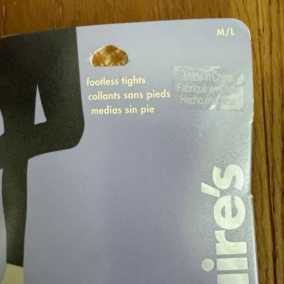 NIP 2 Claire’s Y2K Footless Tights Embellished Bling Tan Dark Grey Lace M L - Picture 5 of 8